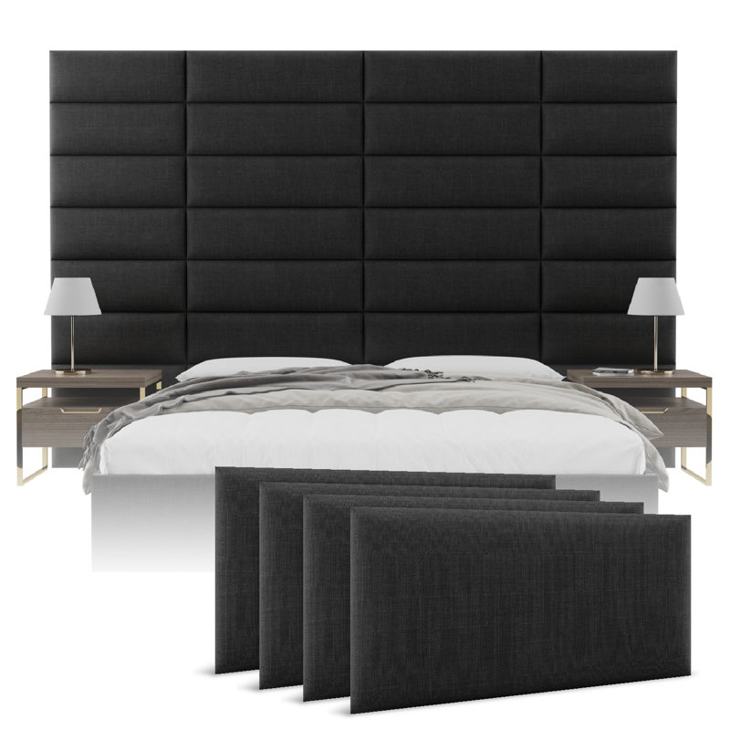 Upholstered Headboard, Small, Weave Steel Black