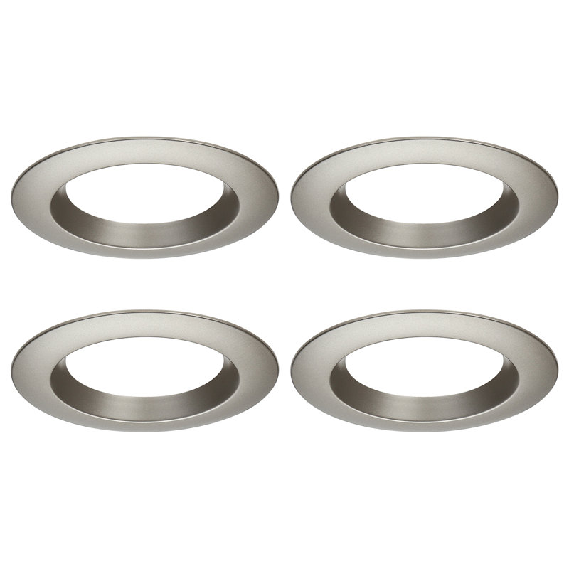 Garnitures d'éclairage encastrées ouvertes 4 po, Nickel satiné