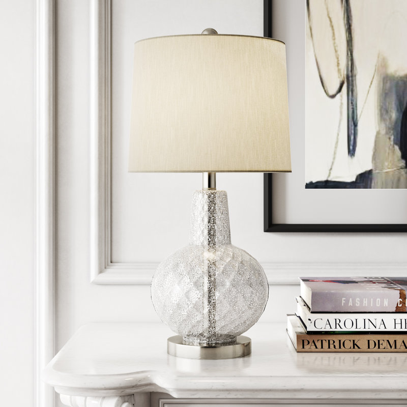 Avinell 24" Table Lamp, Silver/Ivory