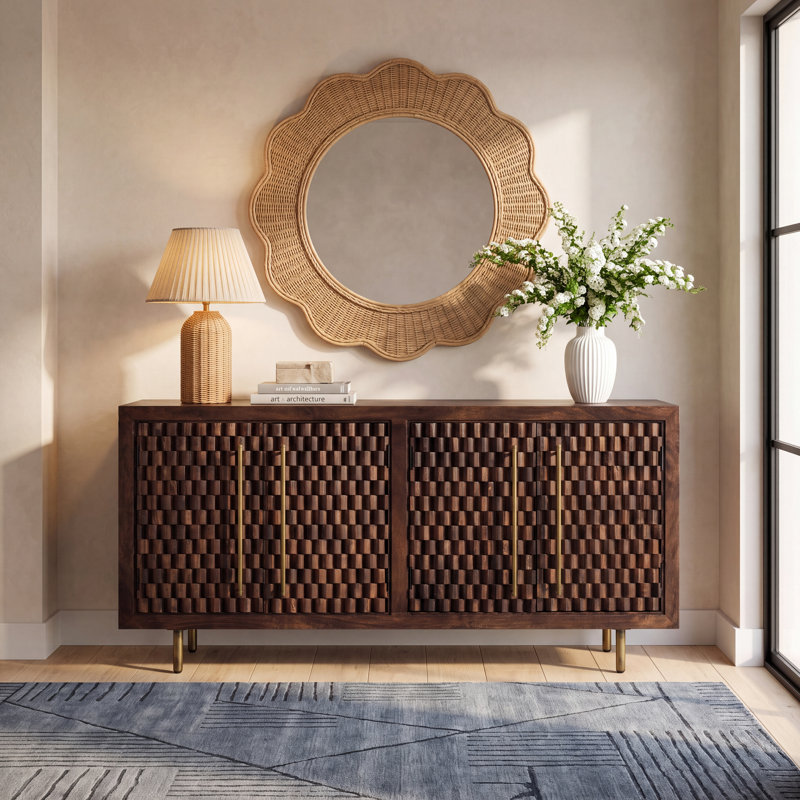 Abshire 76'' Solid Wood Sideboard, Brown