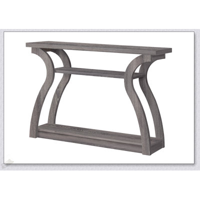 Table d'appoint de canapé moderne étroite avec stratifié brun, parfaite pour le vestibule et les petits espaces, design contemporain.