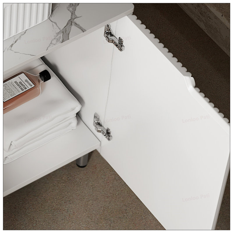 Meuble-lavabo de 30 pouces avec lavabo rectangulaire en céramique, Blanc