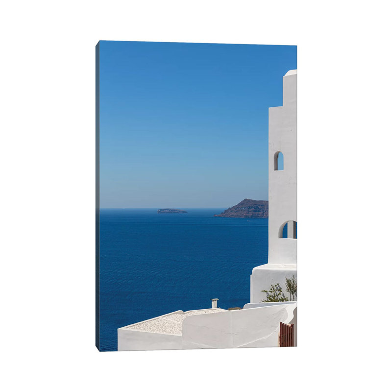 Santorini And The Mediterranean by Alexandre Venancio - Print on Canvas, 20.32 cm H x 30.48 cm W, Wrapped Canvas