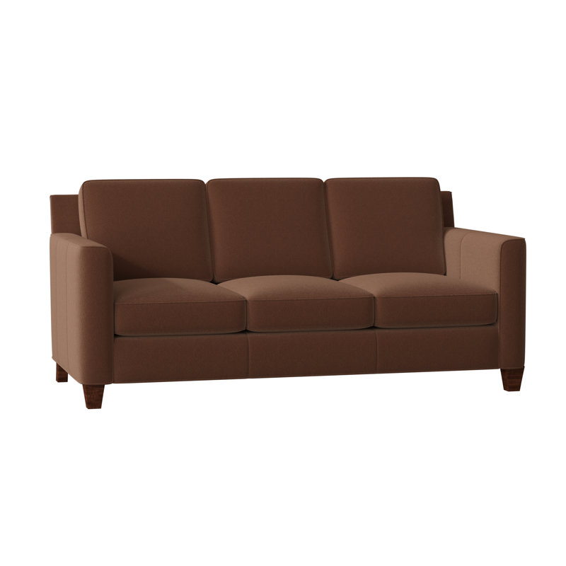 Yorba Leather Sofa, Anilina Hunter Genuine Leather, Mahogany