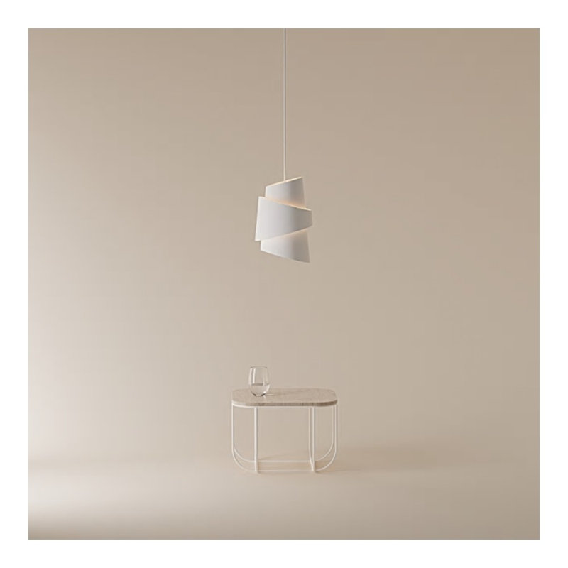 Croissant Pendant Light, Snow, White