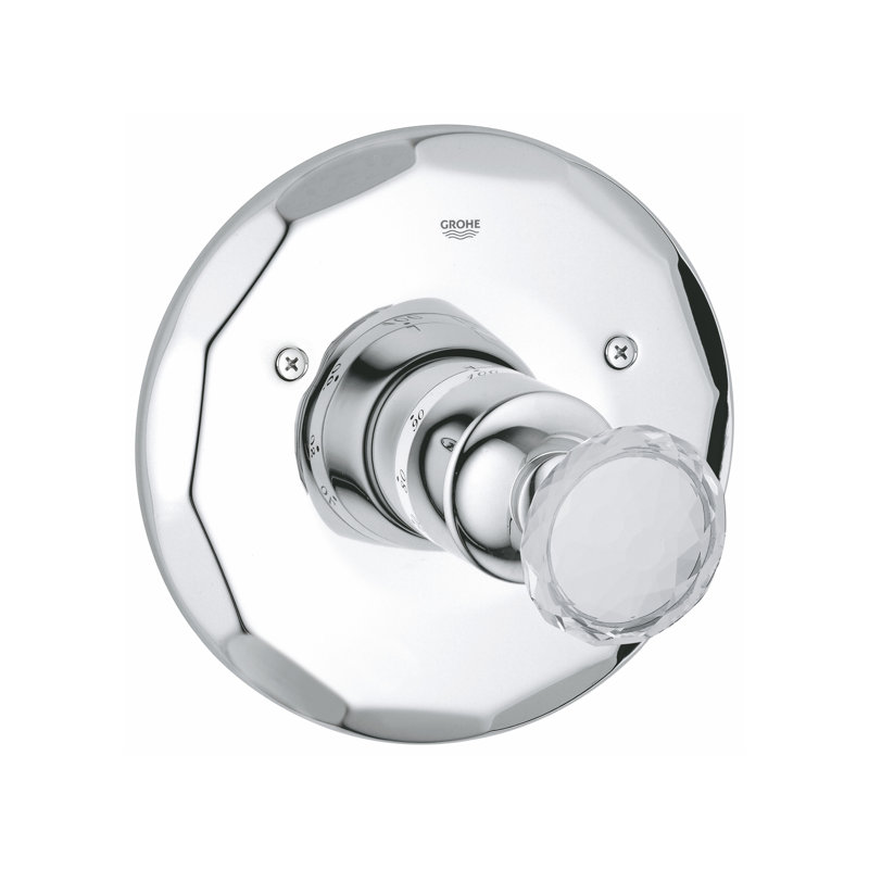 Garniture de robinet thermostatique avec poignée Kensington®, Chrome / Noir