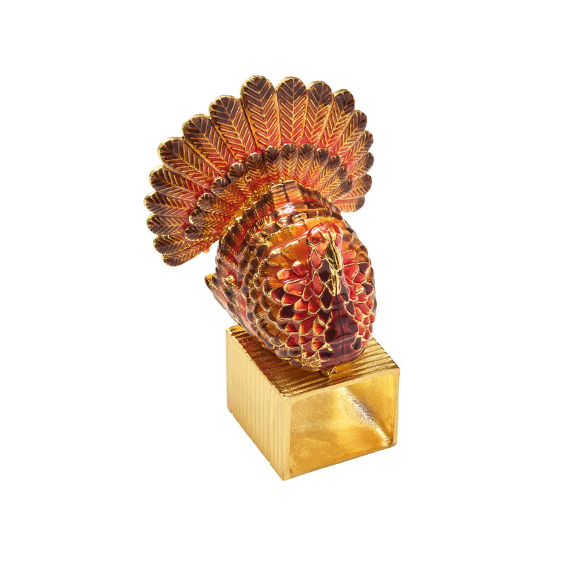 Turkey Trot Napkin Ring Set in a Gift Box