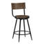 Tabouret pivotant en bois et métal Devon