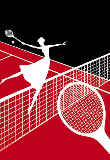 « game of tennis », impression, H 42 po x l 28 po x P 1,5 po