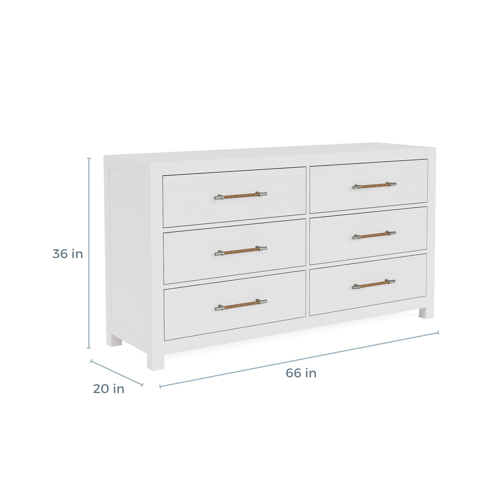 Lana 6 - Drawer Dresser, White
