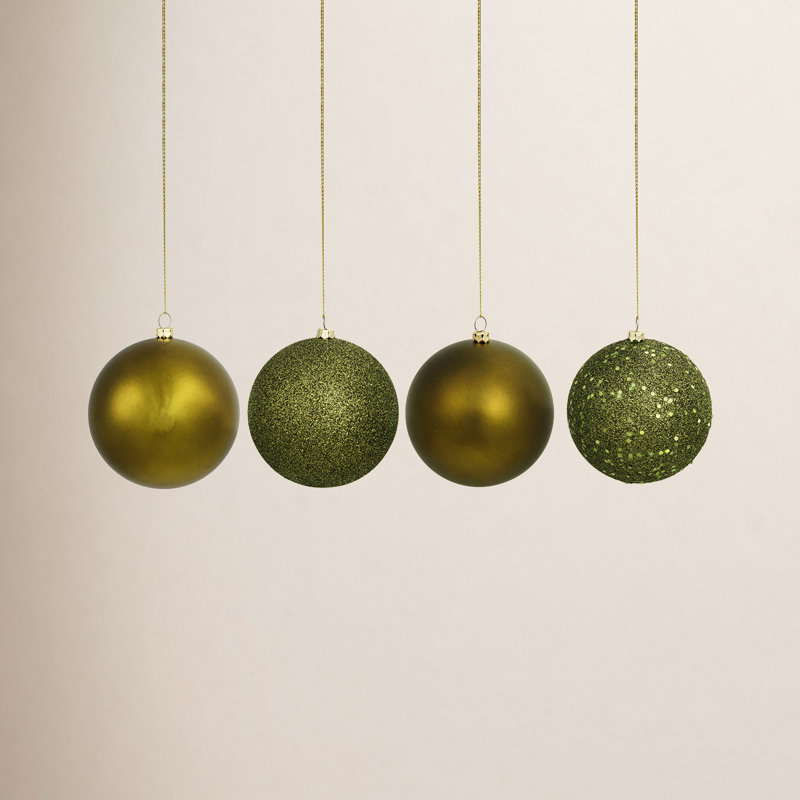 Vickerman Ball Ornament, Green, 6", 4