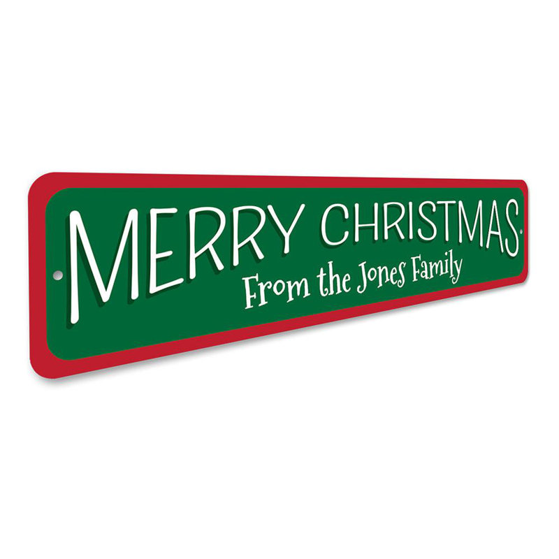 Plaque de Noël en aluminium, H 4 po x l 18 po x P 0,04 po