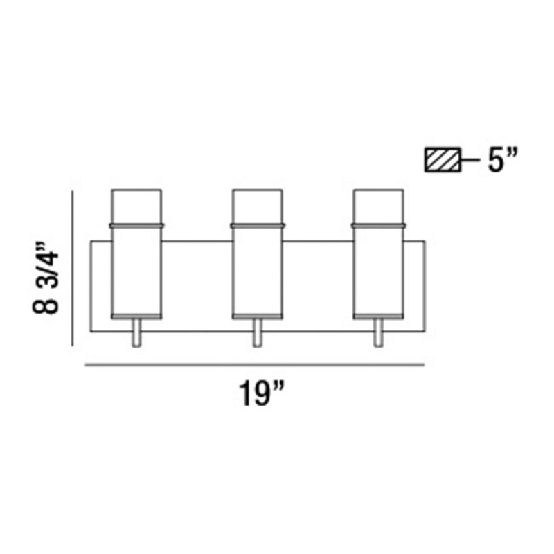 Éclairage de salle de bain à intensité variable 3 lumières, Or