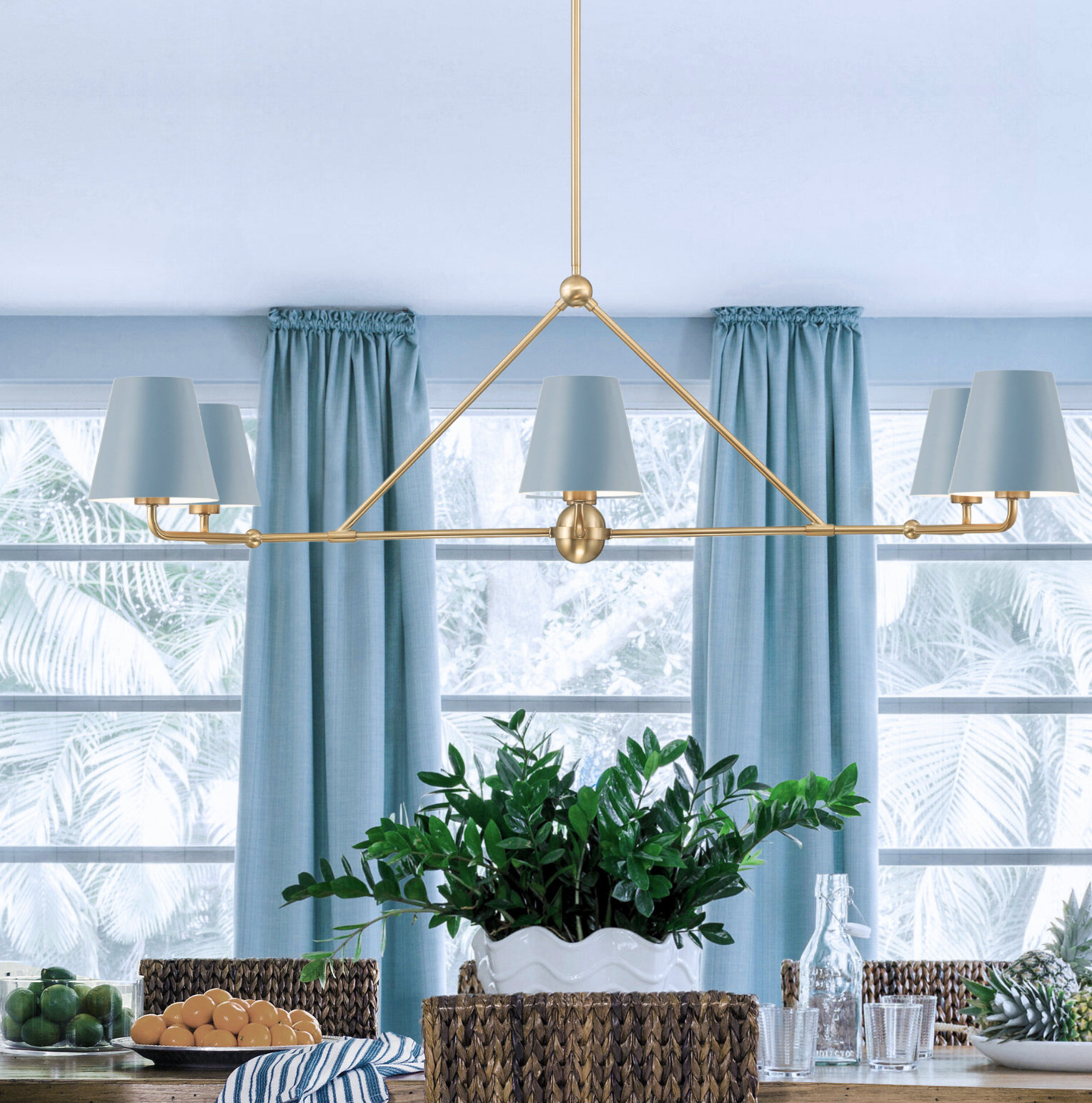 Kinston 6-Light Chandelier, Blue