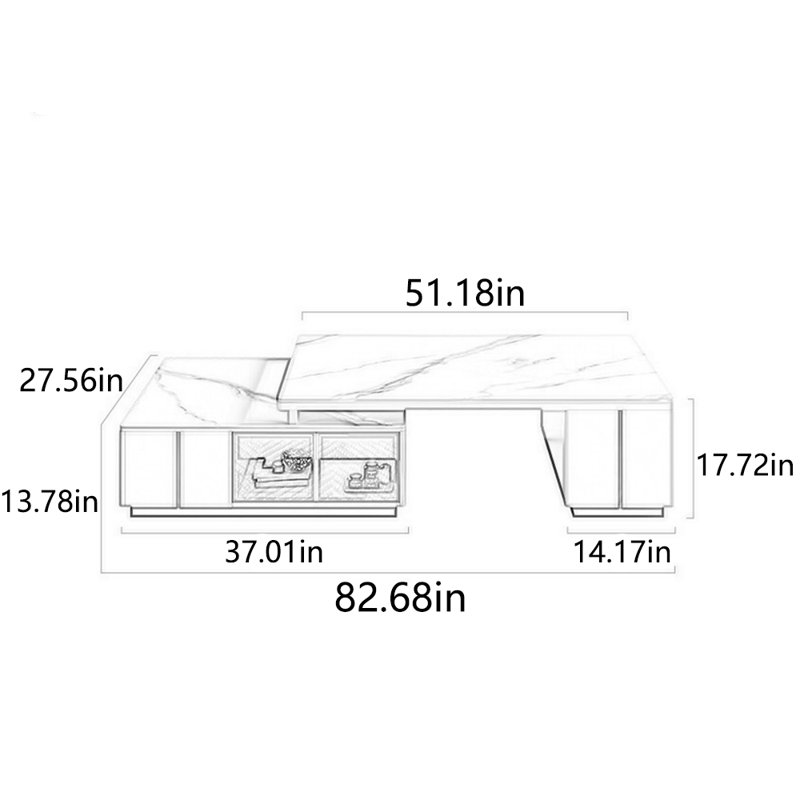 Grande table à thé rétractable