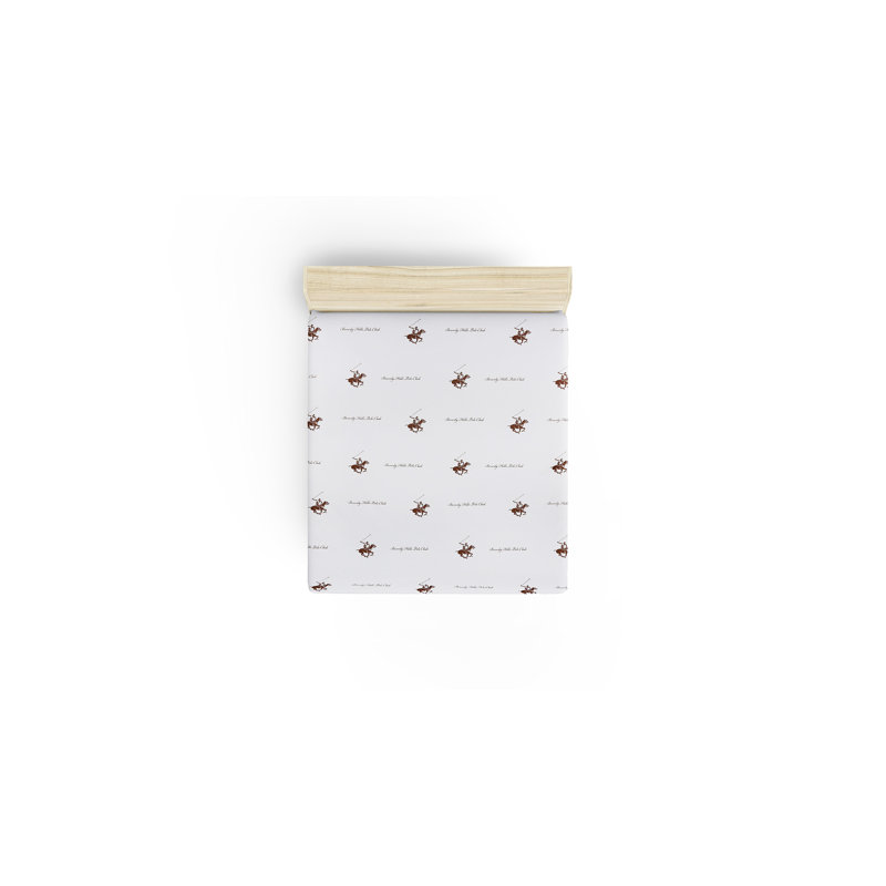100% Cotton Flat Sheet, Full Flat Sheet, Brown/White