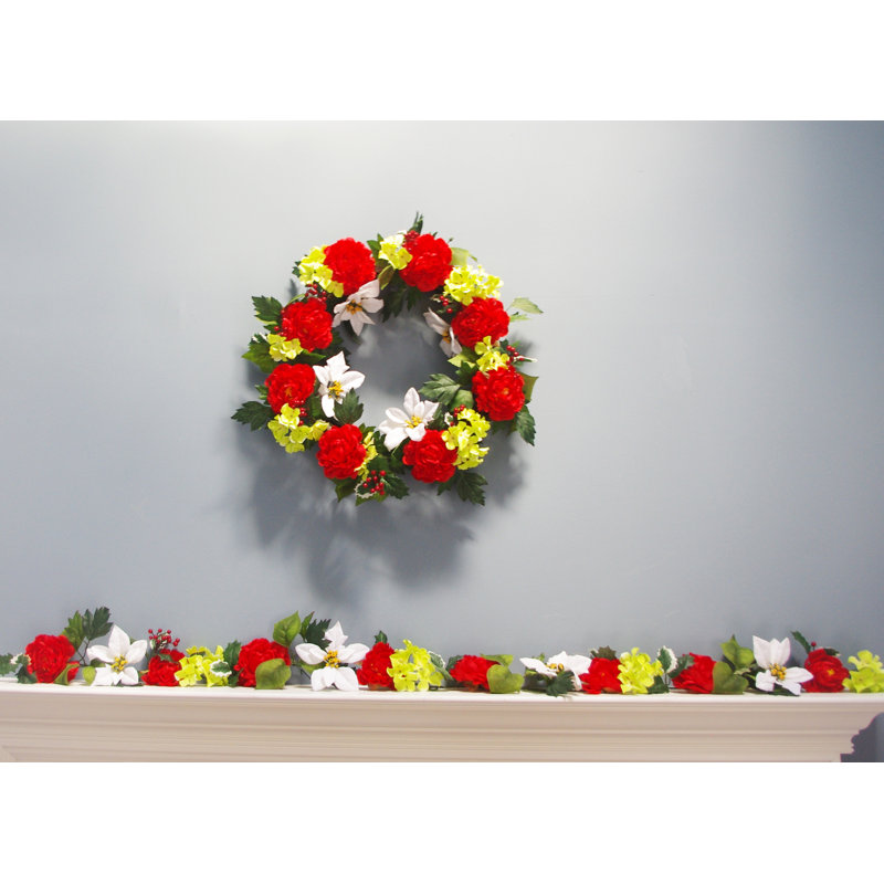 Handcrafted Faux Polyester 24'' Wreath