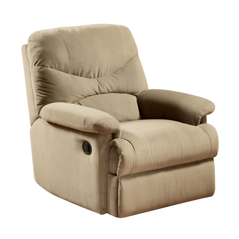 Gentner Upholstered Recliner, Beige Microfiber/Microsuede