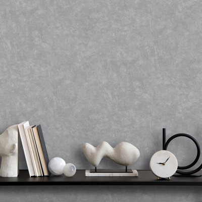 Faux Concrete Plaster Texture Wallpaper