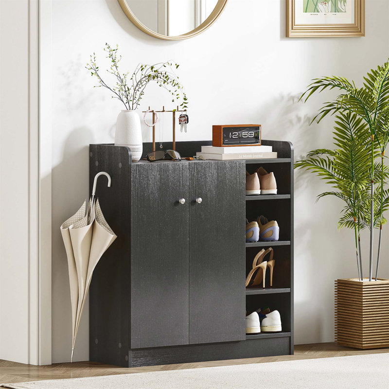 12 Pair Shoe Storage Cabinet, Black