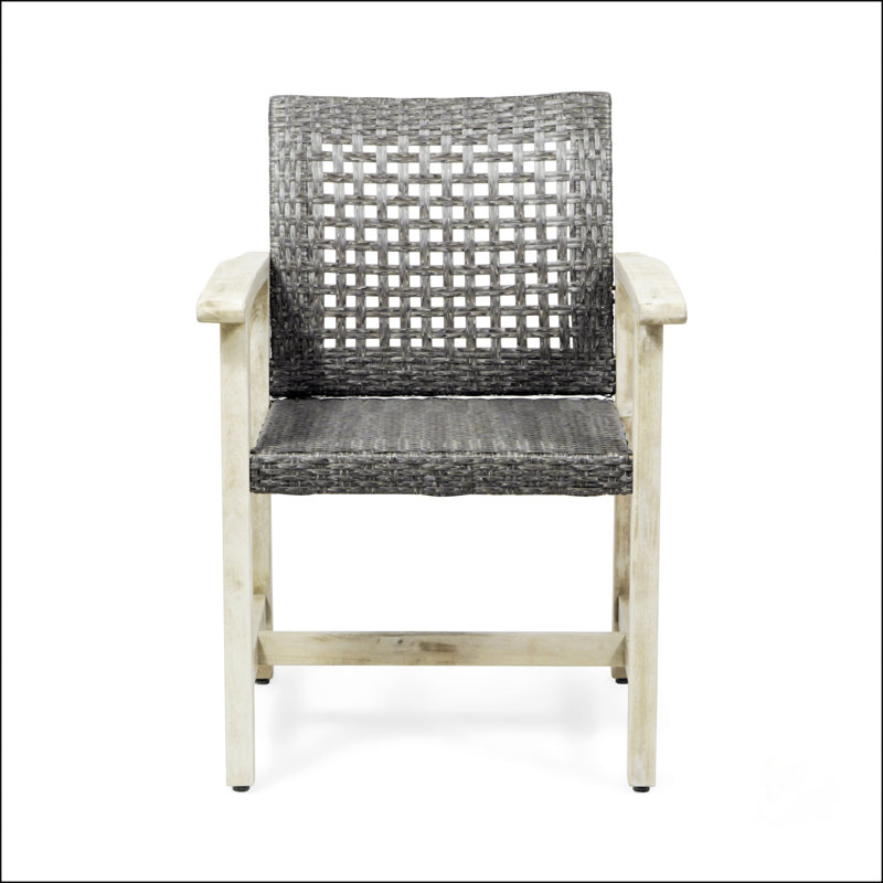 Chaise de salle à manger en bois et osier Hampton