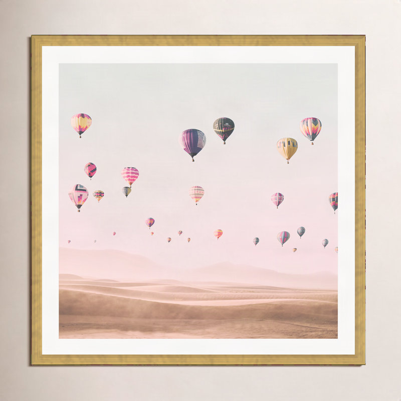 Around The World by Sisi And Seb, 30" H x 30" W x 2" D, Gold Single Picture Framed, Yes