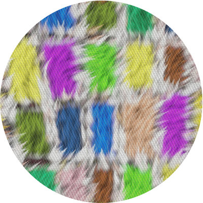 Tapis vert / mauve / bleu tissé à la machine