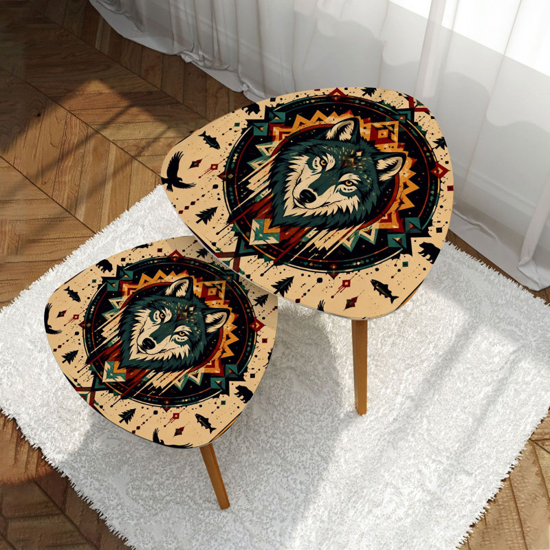 Ensemble de 2 tables basses gigognes Triangle
