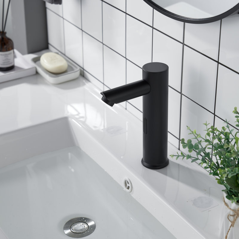 Touchless Hands-Free Sensor Bathroom Sink Faucet, Matte Black