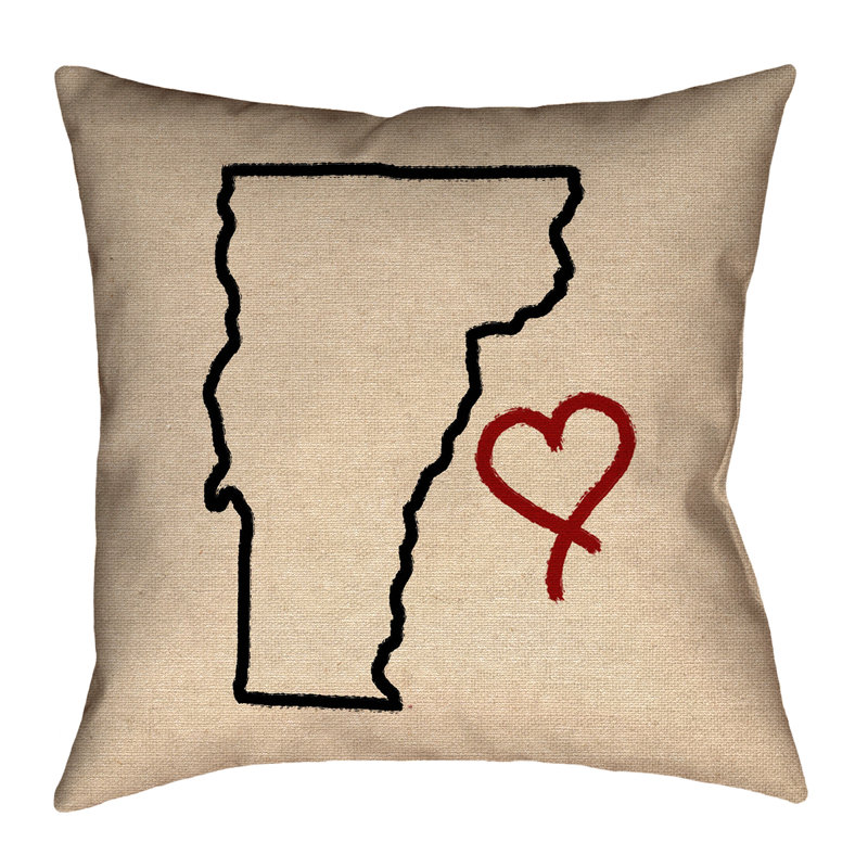 «Katelyn Smith Vermont Love», impression recto verso, 14 po x 14 po, Housse, Polyester sergé