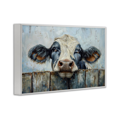 «Howdy Neighbour Cow», art de la giclée encadrée par Petals Prints Design