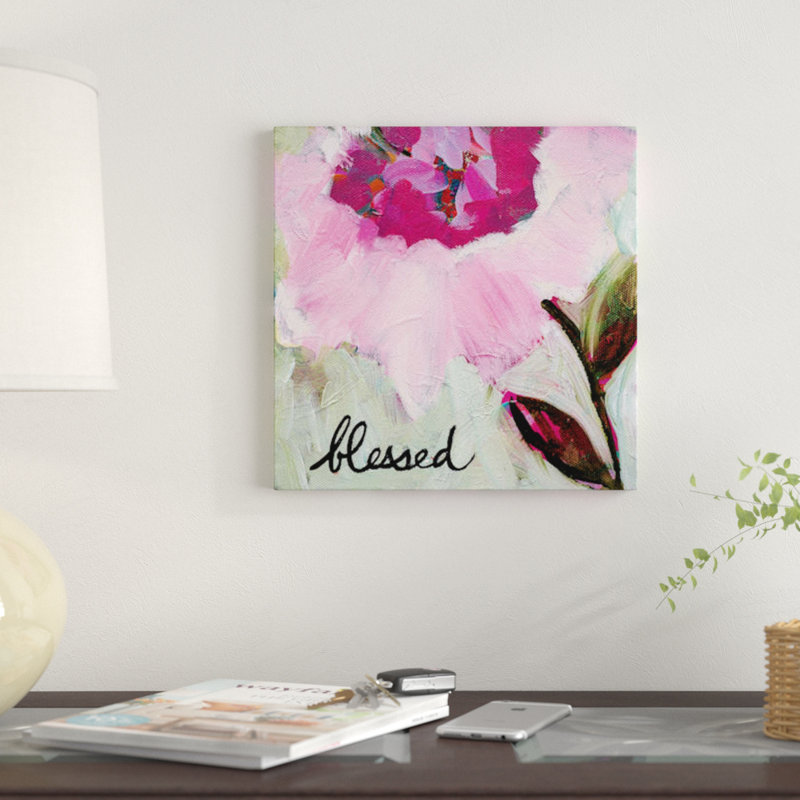 «Blessed», impression sur toile, H 12 po x l 12 po x P 0,75 po, Toile tendue, Pas de tapis