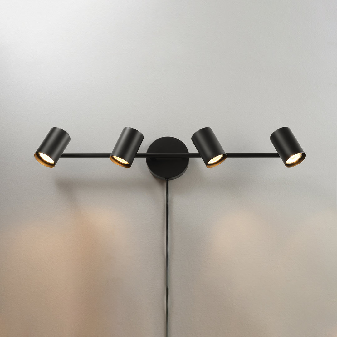 26 Inch 4-Light Matte Black Plug-In Track Lighting with Pivoting Track Heads Globe Electric Company