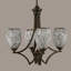 Lustre suspendu 4 lumières Zilo, fini granit foncé, avec verre fusion noir de 5 po-32415526-32415528