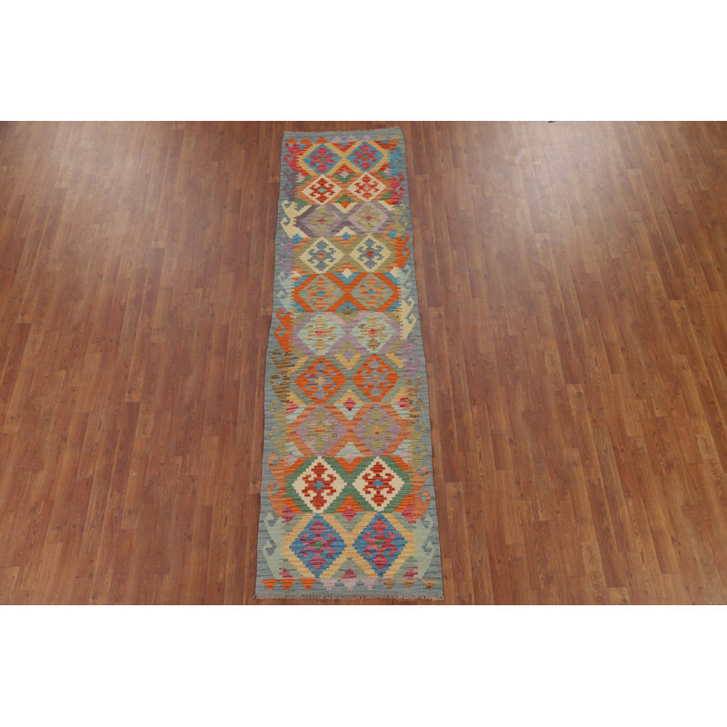 Geometric Kilim Runner Rug 3x10