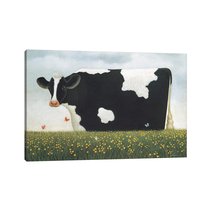 Spring Cow 1 Piece Wrapped Canvas Painting, 66.04 cm H x 45.72 cm W x 1.91 cm D