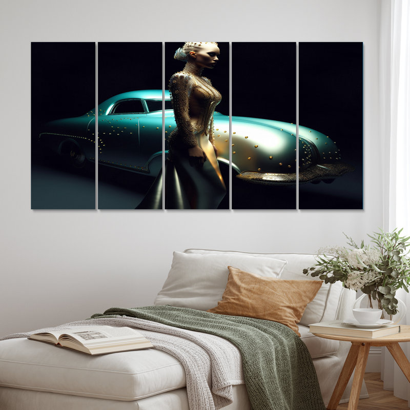 «Classic Classic», reproduction de peinture sur toile - 5 voitures égales