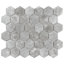 Flo 2" Hex Grey 11-1/8" x 12-5/8" Porcelain Mosaic Floor and Wall Tile