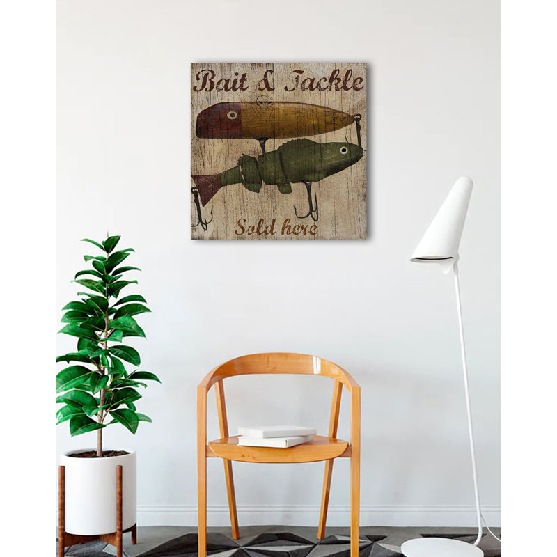"Bait and Tackle Sold Here" par Beth Albert, impression sur toile tendue, H 24 po x l 24 po x P 1,5 po