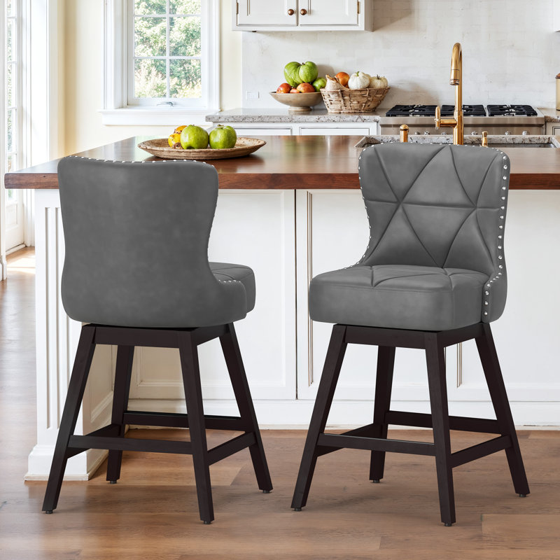 Tabouret de bar pivotant 26 po Zola, Gris foncé