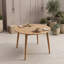 Table de salle à manger ronde en bois d'acacia avec pieds fuselés, table de patio à lattes moderne pour les repas à l'intérieur et à l'extérieur