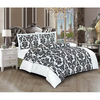 Microfiber Floral Duvet Cover Set