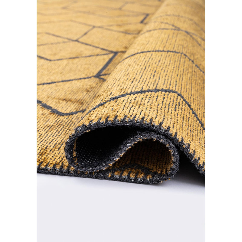 Rapture Geometric Shapes Area Rug in Gold, Rectangle 6'7" x 8'3"