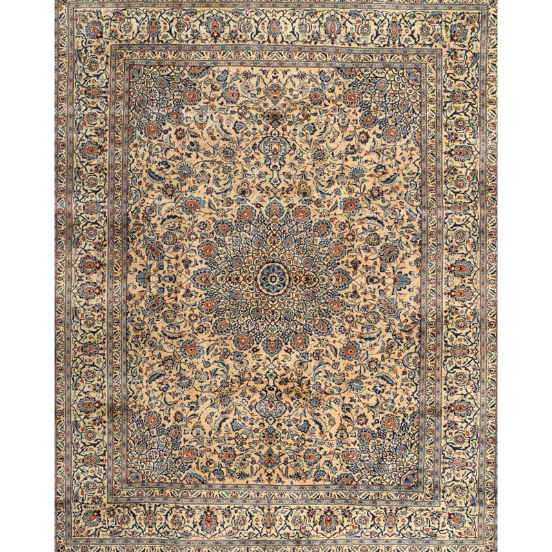 Tapis crème / sud-ouest en laine Laisha, Rond 8 pi