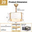 Ventilateur de plafond en cage 19 "avec lumières, ventilateur de plafond Fandelier réversible 6 vitesses Gold Boho Farmhouse-1493572046