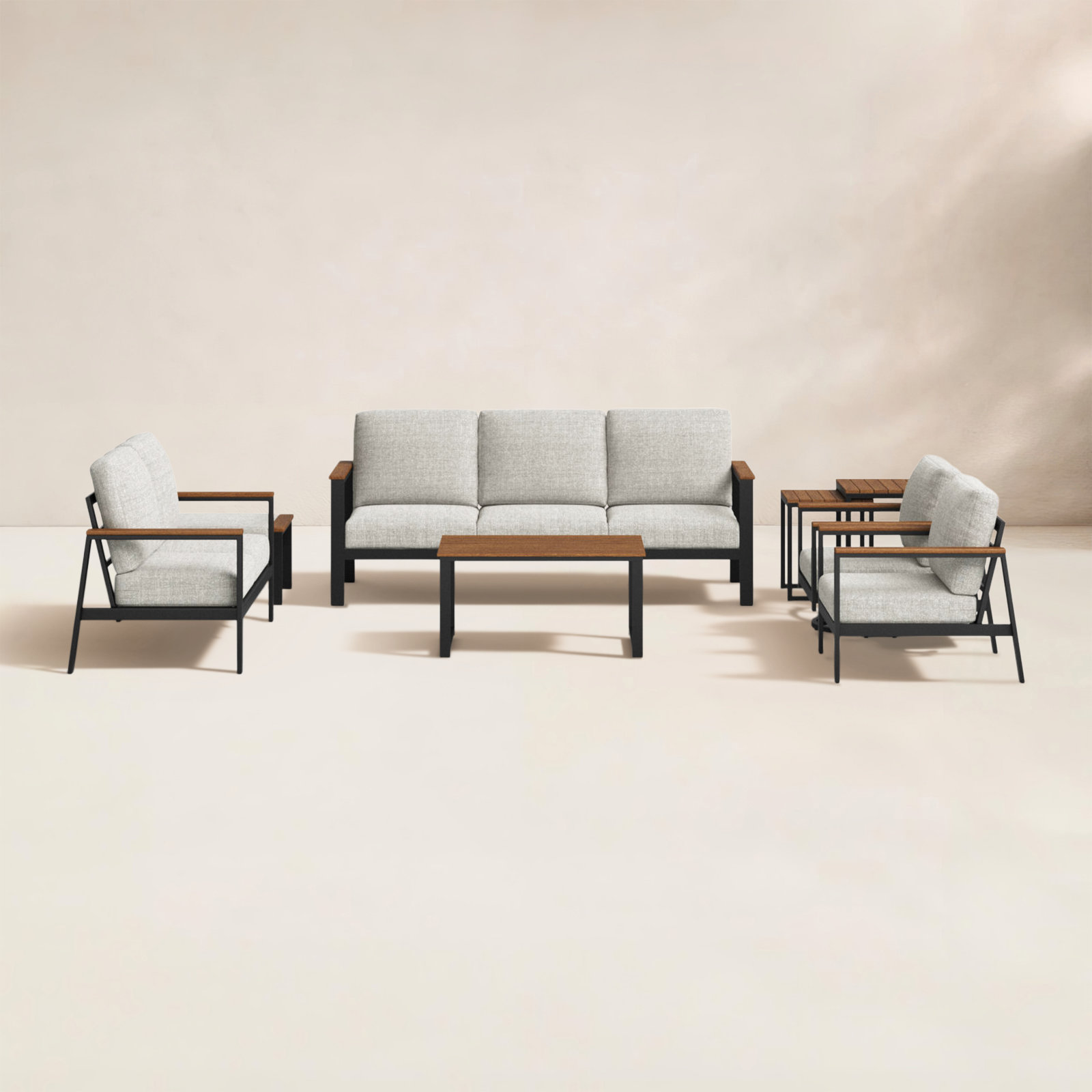 Townsend 8-Person Sunbrella® Patio Seating Group, Canvas Granite