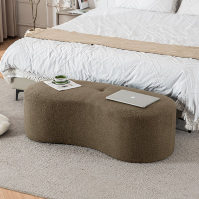 Banc incurvé de 51 po de largeur pour chambre à coucher ou salle à manger, banc de compression