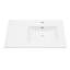 Lavabo de meuble-lavabo rectangulaire blanc simple 32 po x 18 po, 1 trou de robinet, surface en acier, profil mince 18 po avec faible absorption d'eau, surface polie lisse