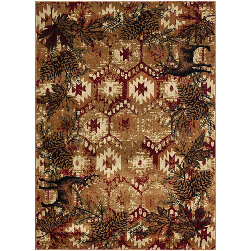 Tapis rouge Calica Antioch, Rectangle 2 pi 3 po x 3 pi 3 po