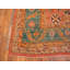 Tapis Oushak turc antique à motif géométrique Lage taille fond corail